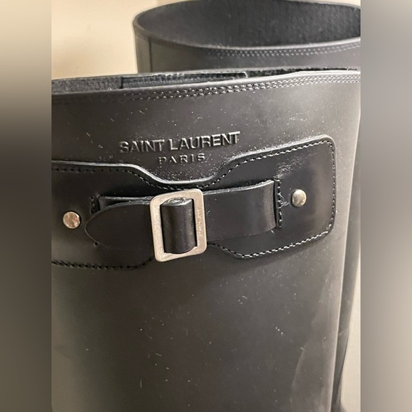Saint Laurent Black Rain & Snow Boots - Picture 2 of 9
